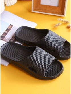 Fashion Slippers For Men Textured Cut Out Single Band EVA Slides