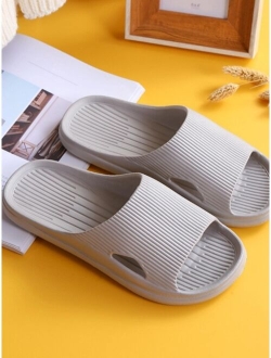 Fashion Slippers For Men Textured Cut Out Single Band EVA Slides