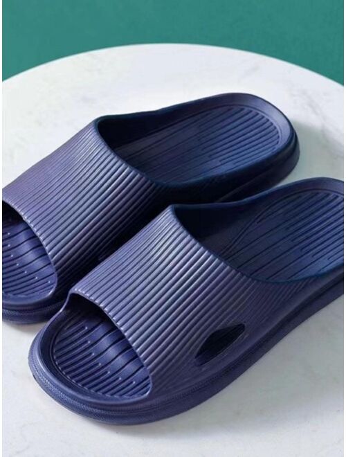 Fashion Slippers For Men Textured Cut Out Single Band EVA Slides