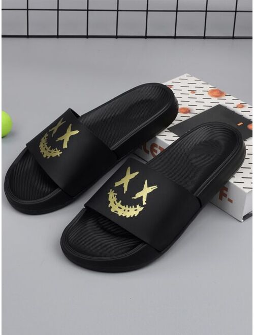 Men Expression Pattern Slides Casual Indoor EVA Slippers