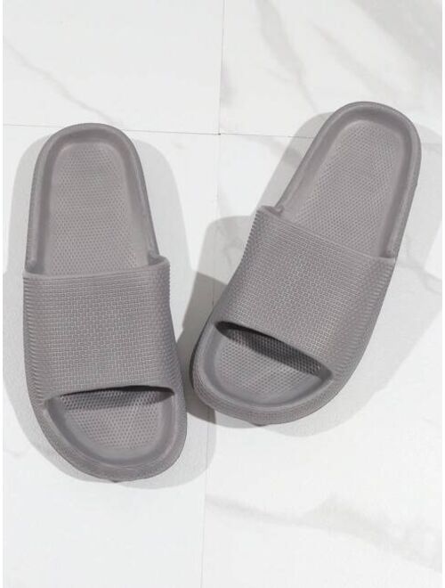 Fashionable Slides For Men Texture Embossed Single Band EVA Slippers