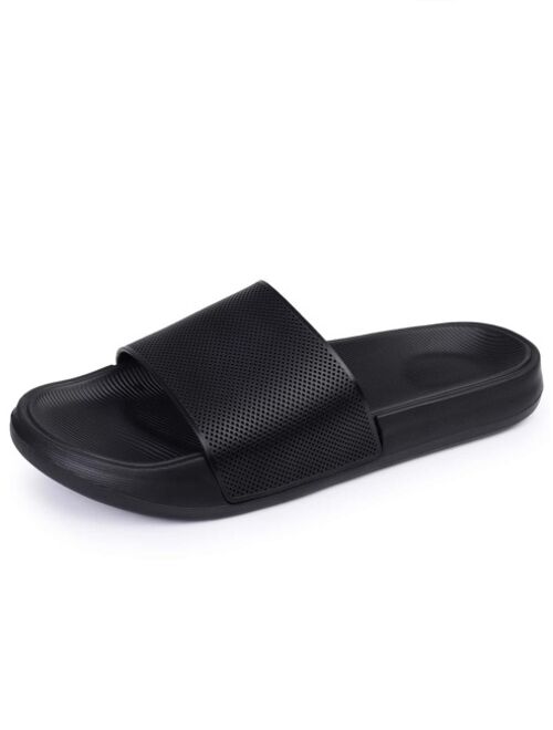 Cool Black Slide Shoes For Men Single Band Slides