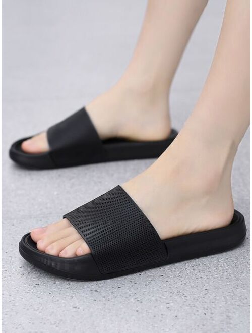 Cool Black Slide Shoes For Men Single Band Slides