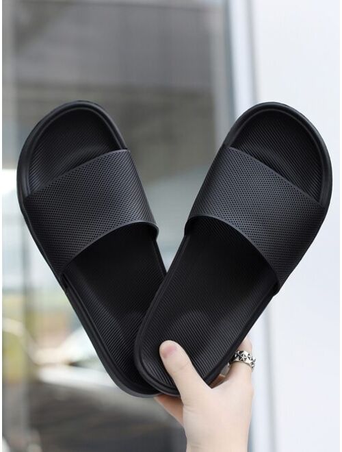 Cool Black Slide Shoes For Men Single Band Slides