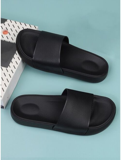 Cool Black Slide Shoes For Men Single Band Slides