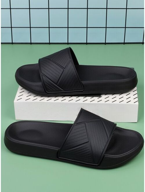 Men Single Band Slides EVA Slides Black