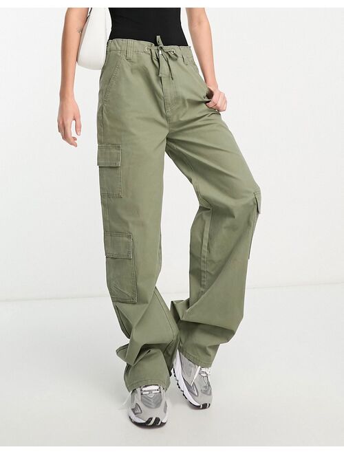 ASOS Tall ASOS DESIGN Tall oversized cargo pants with multi pockets in khaki