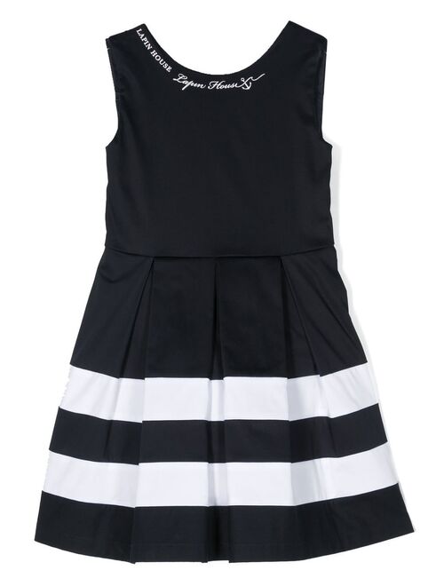 Lapin House striped bow-detail dress