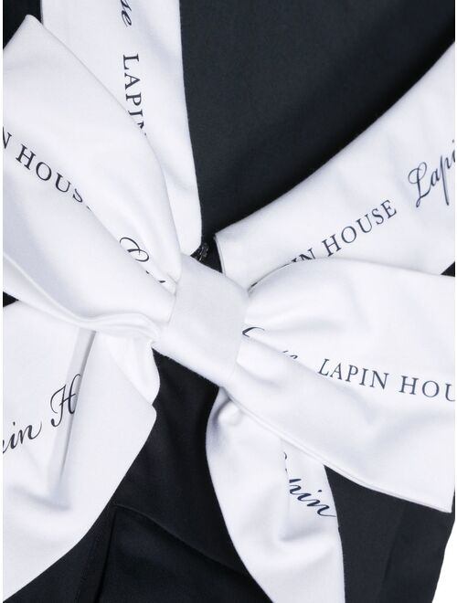 Lapin House striped bow-detail dress