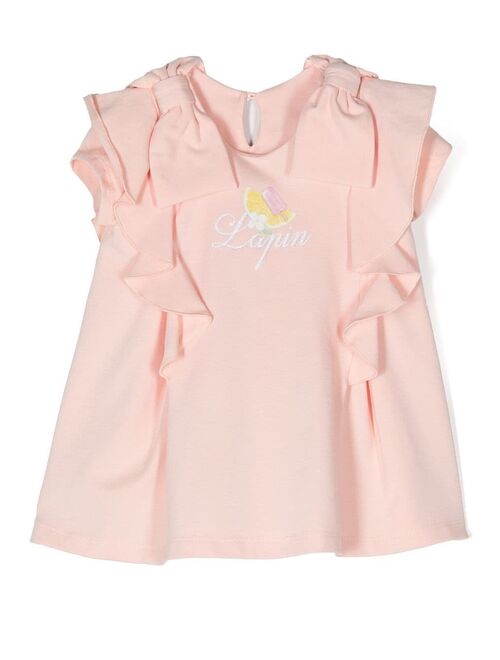 Lapin House logo-print cotton dress