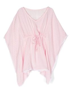 striped bat-sleeve blouse