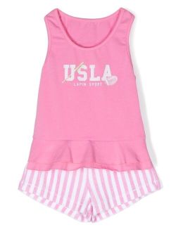 USLA graphic-print short set