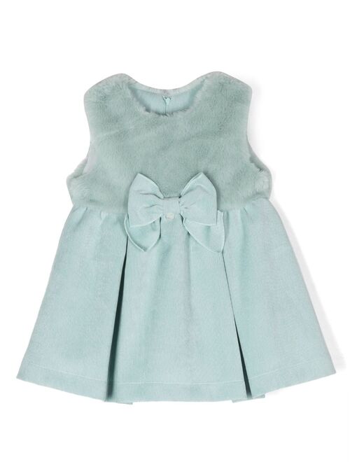 Lapin House bow-detail pleated dress