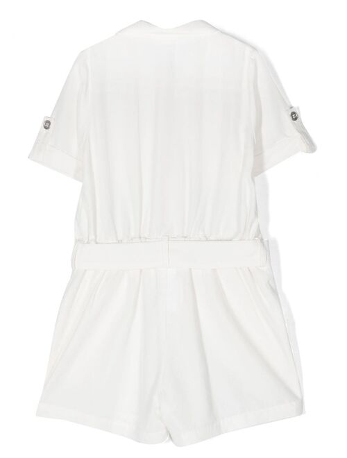 Lapin House short-sleeve belted playsuit