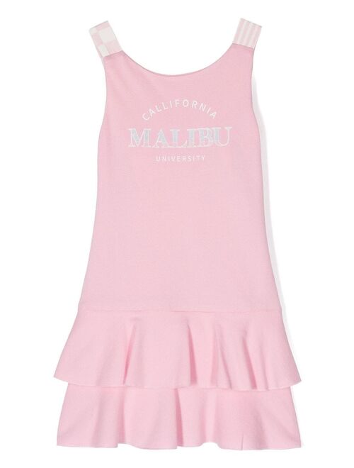 Lapin House Malibu print ruffled mini dress