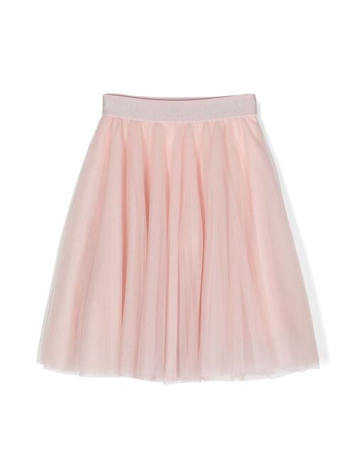 Lapin House logo-waistband tulle skirt