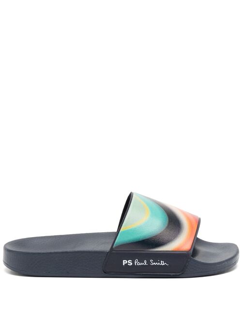 Paul Smith striped flat slides