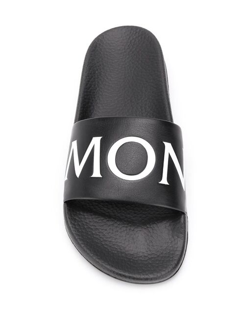 Moncler logo embossed slides