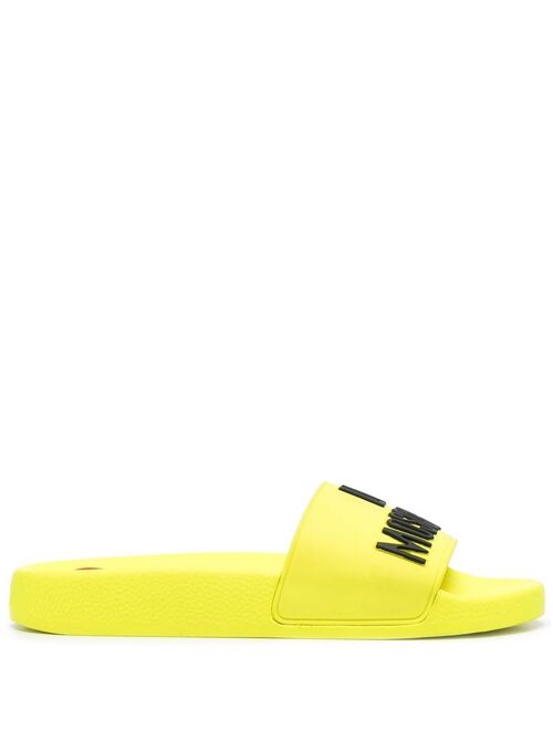 Love Moschino logo-embossed slides