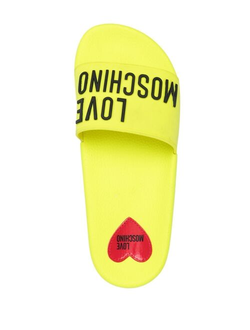 Love Moschino logo-embossed slides