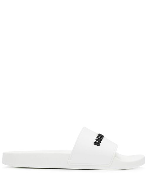 Balenciaga textured logo slides