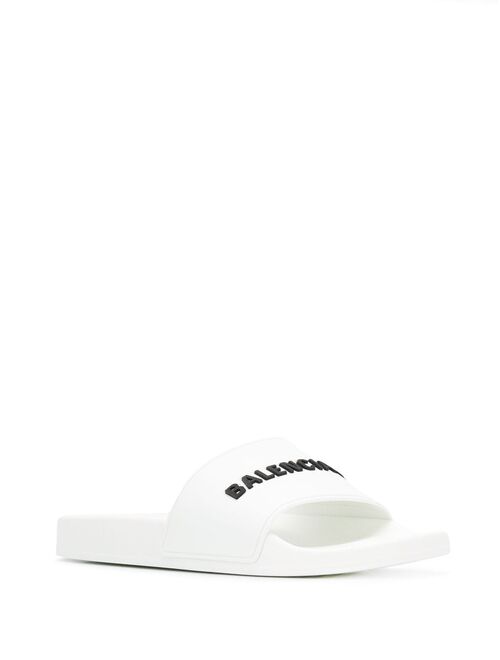 Balenciaga textured logo slides