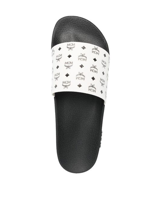 MCM monogram-print slides