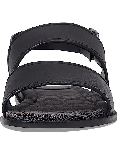 COACH Leather Two Strap Sandal