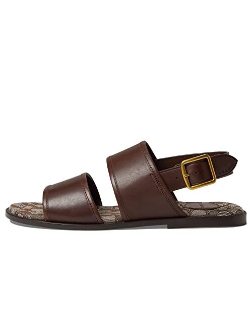 COACH Leather Two Strap Sandal