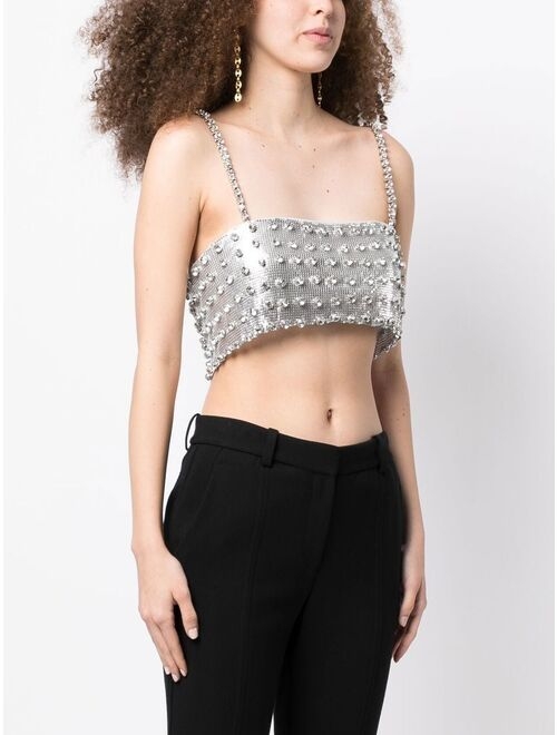 Retrofete Kauren crystal-embellished crop top