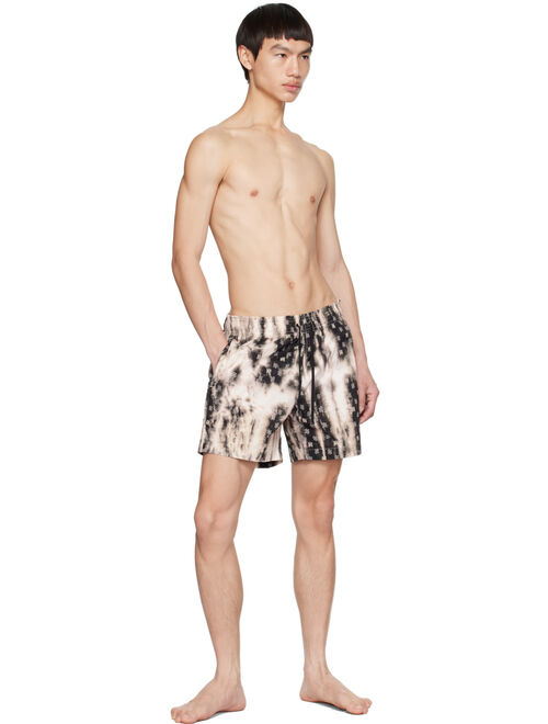 AMIRI Black & Beige Paisley Swim Shorts