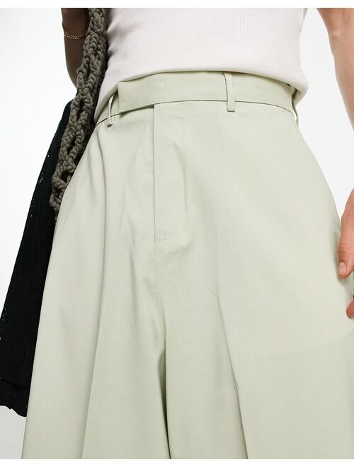 ASOS DESIGN culotte pants in pale green