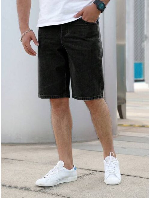 Men Cotton Slant Pocket Bermuda Denim Shorts