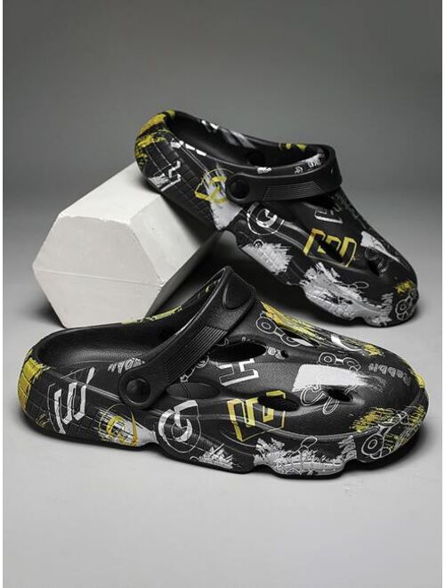 Shein Men All Over Print Vented Clogs