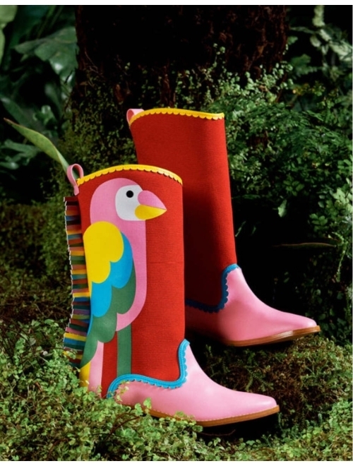 Stella McCartney Kids bird-print knee-length boots