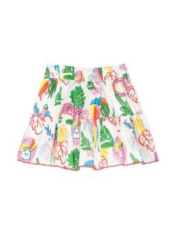 Kids illustration-print tiered skirt