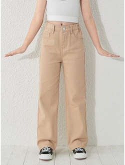 Kids EVRYDAY Girls High Waist Wide Leg Jeans