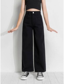 Kids EVRYDAY Girls High Waist Wide Leg Jeans