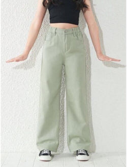 Kids EVRYDAY Girls High Waist Wide Leg Jeans