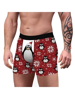 Dgoopd Mens Funny Animal Boxers Humorous Hilarious Gag Gifts for Men Comfort Breathable Cartoon Pattern Printing Underwear