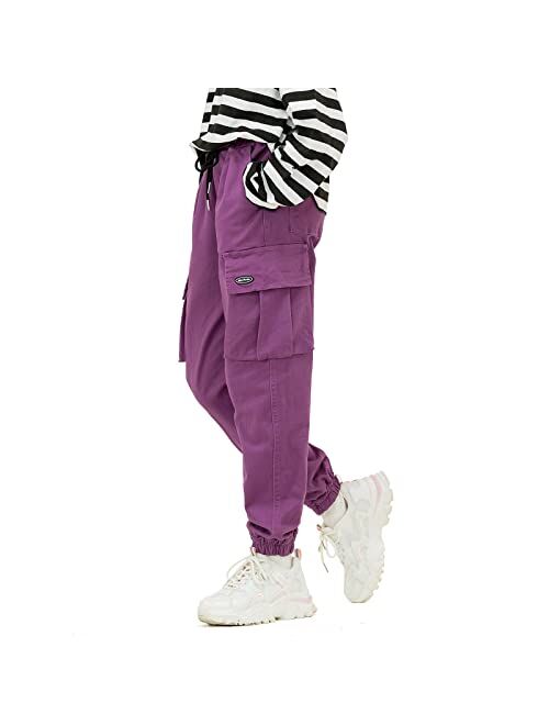 MINI PANDA Girls Pants,Stretchy Loose Fitting Girls Pants Size 6-16 Trendy