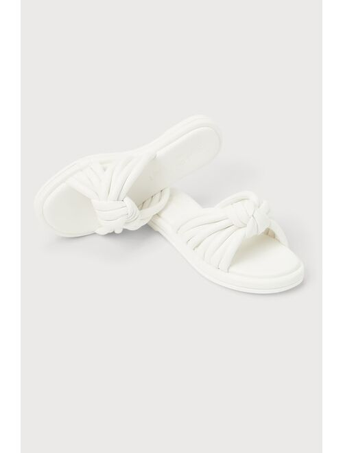 Seychelles Simply The Best White Knotted Slide Sandals