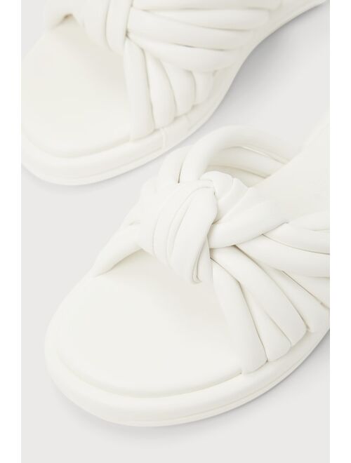 Seychelles Simply The Best White Knotted Slide Sandals