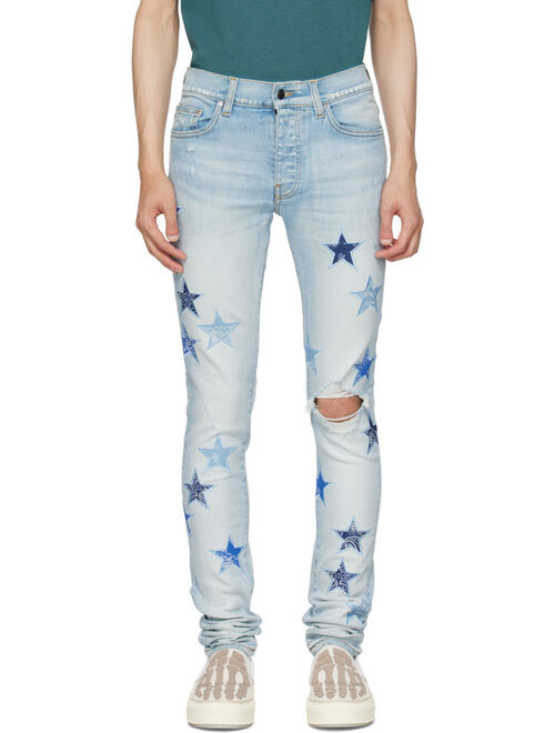 AMIRI Blue Bandana Star Denim Jeans