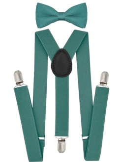 trilece Kids Boys Suspenders Bow Tie Set Adjustable Y Back Child Toddler Suspenders Bowtie