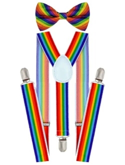 trilece Kids Boys Suspenders Bow Tie Set Adjustable Y Back Child Toddler Suspenders Bowtie