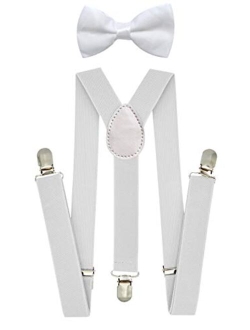 trilece Kids Boys Suspenders Bow Tie Set Adjustable Y Back Child Toddler Suspenders Bowtie