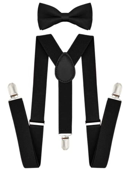 Gymboree trilece Kids Boys Suspenders Bow Tie Set Adjustable Y Back Child Toddler Suspenders Bowtie