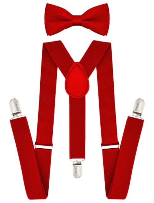 Gymboree trilece Kids Boys Suspenders Bow Tie Set Adjustable Y Back Child Toddler Suspenders Bowtie