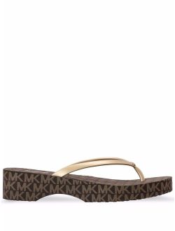 Lilo monogram-print flip flops